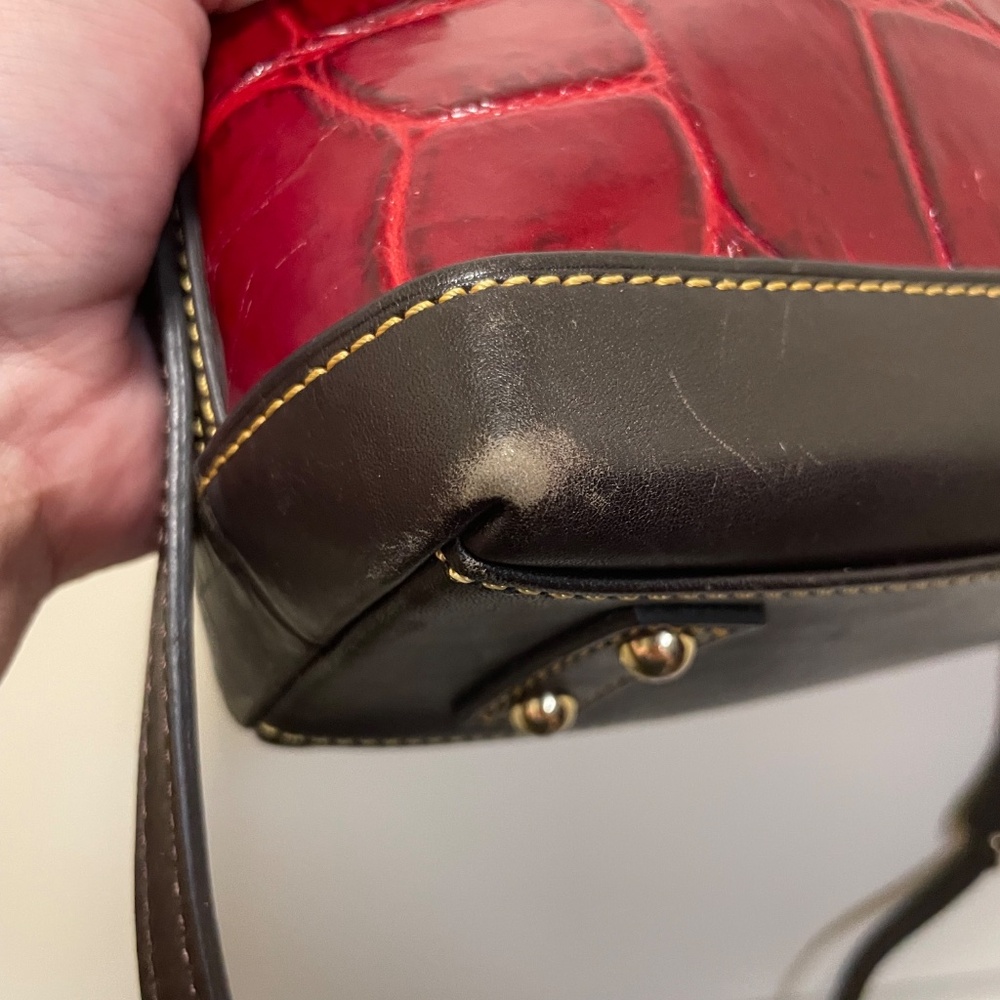 Dooney & Bourke Red and Black Croc Crossbody Bag - Picture 10 of 11